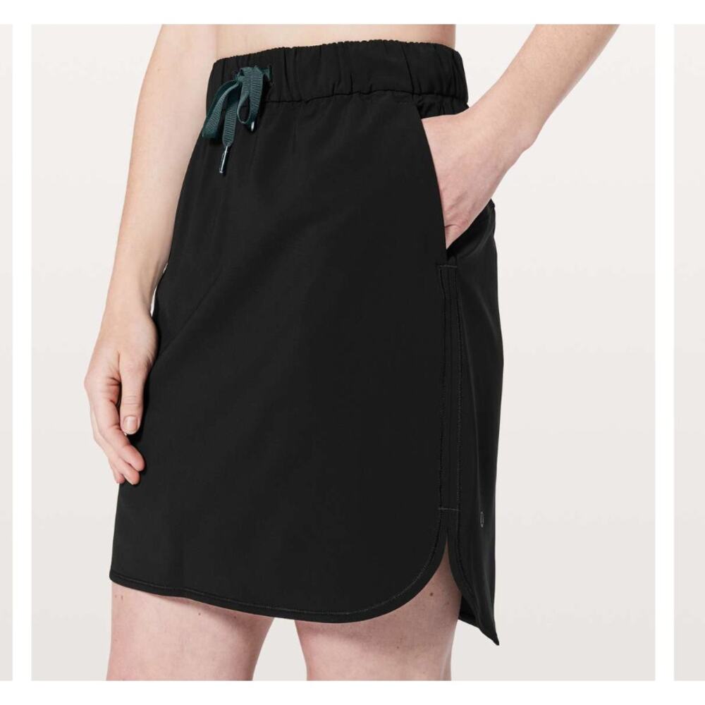 Lululemon On the Fly Skirt Size 4 Drawstring Black